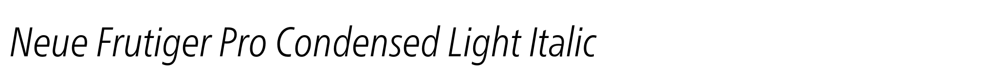 Neue Frutiger Pro Condensed Light Italic image